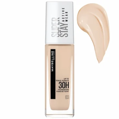 کرم پودر 30 ساعته میبلین Super Stay رنگ 03 True Ivory حجم 30 میلی لیتر