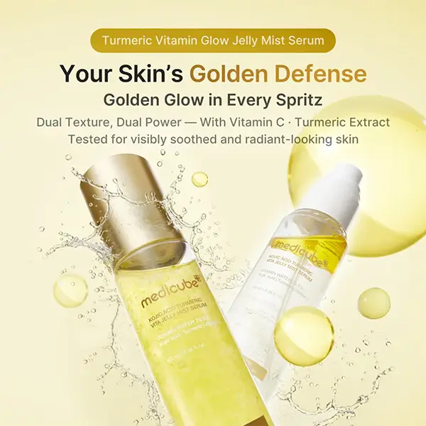 میست ژلی ضدلک و روشن کننده کوجیک اسید و زردچوبه مدی کیوب مدل Kojic Acid Turmeric Vita Jelly Mist Serum