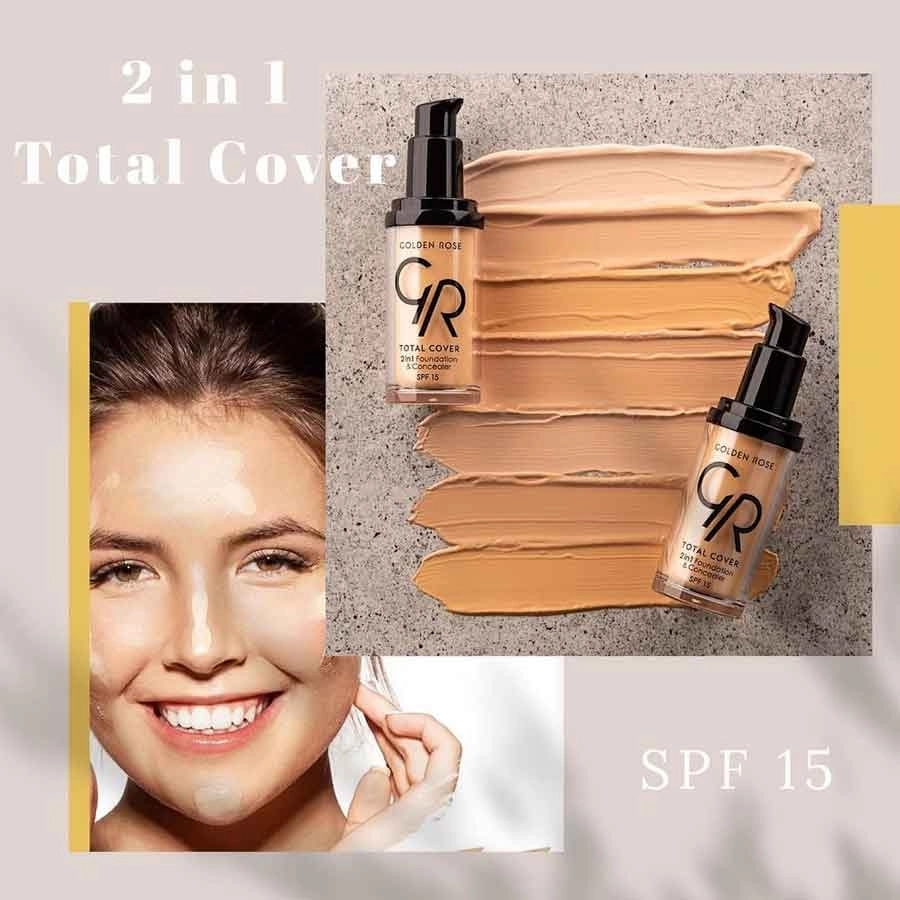 کرم پودر و کانسیلر توتال کاور گلدن رز شماره 04 Beige حجم 30 میلی لیتر