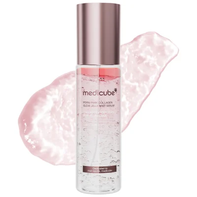 میست ژلی جوانساز و ضدچروک کلاژن صورتی PDRN مدی کیوب مدل Pink Collagen Glow Jelly Mist Serum