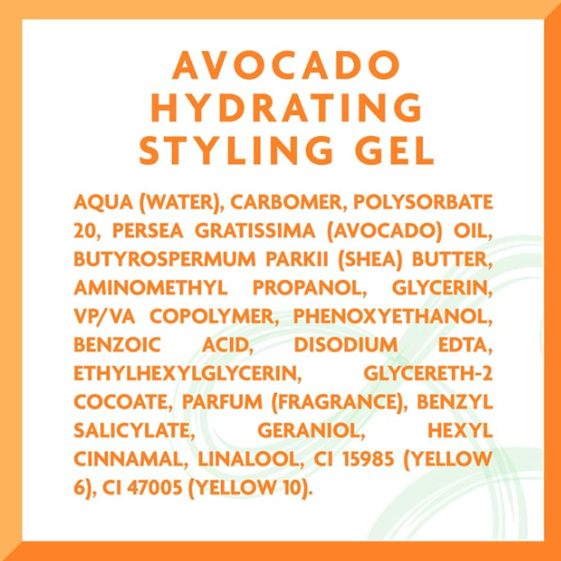 ژل آبرسان و ضد وز موهای فر کنتو مدل Avocado Hydrating Styling Gel وزن 524 گرم