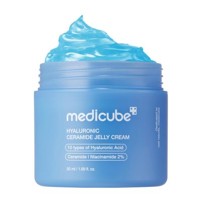 کرم ژلی آبرسان هیالورونیک اسید و سرامید مدی کیوب مدل Hyaluronic Acid Moisturizing Jelly Cream