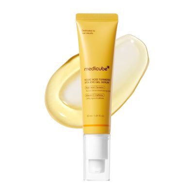 سرم دورچشم ژلی کوجیک اسید و زردچوبه مدی کیوب مدل Kojic Acid & Turmeric Vita Gel Eye Serum