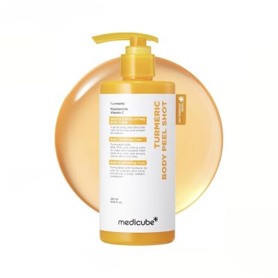 پیلینگ شات بدن کوجیک اسید و زردچوبه مدی کیوب مدل Kojic Acid Turmeric Body Peel Shot