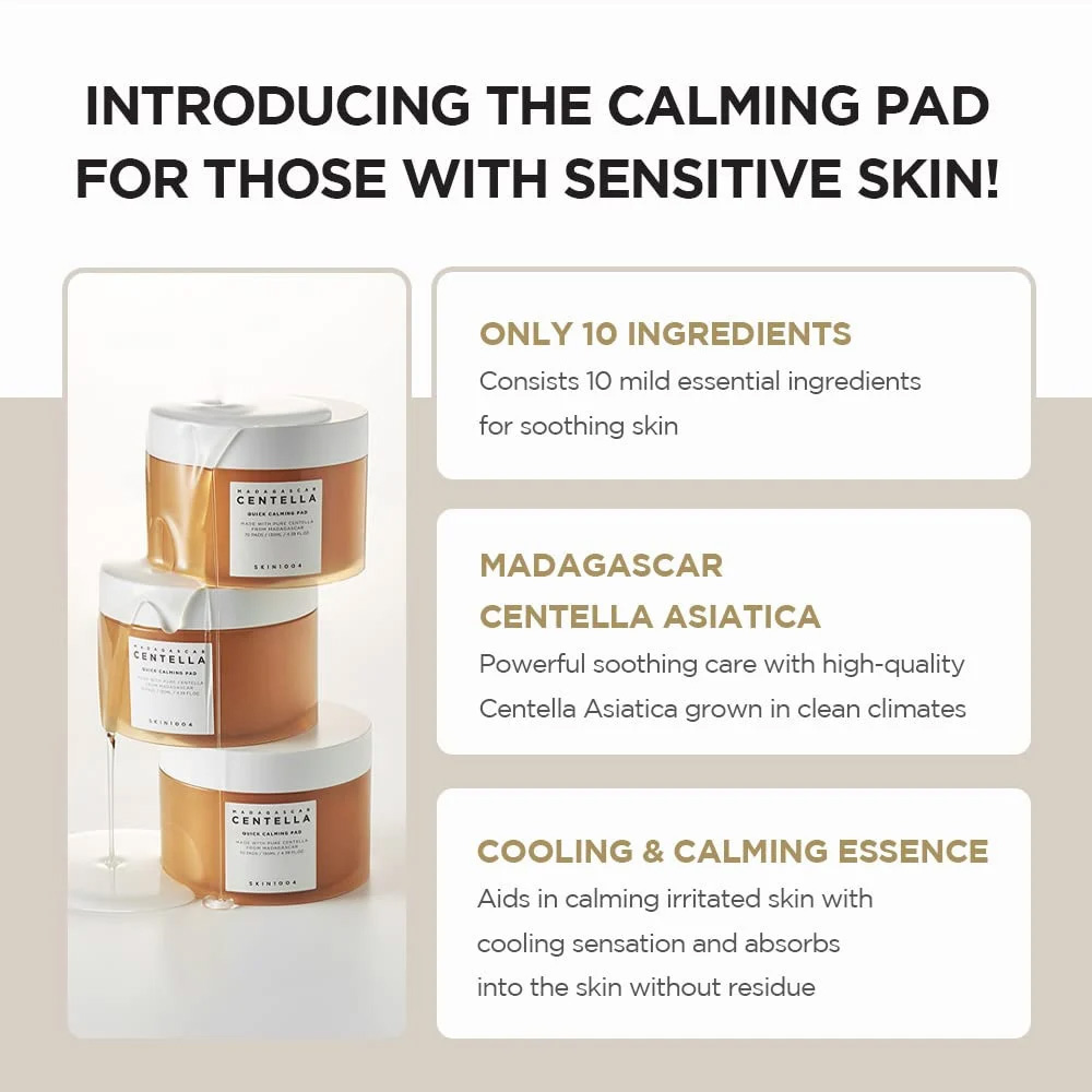 تونر پد تسکین دهنده سنتلا اسکین 1004 SKIN1004 Madagascar Centella Quick Calming Pad - تصویر 4