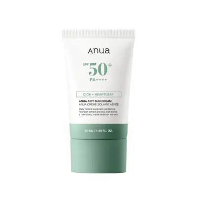 ضدآفتاب ضد التهاب و مرطوب کننده آنوا ANUA AIRY SUN CREAM CICA HEARTLEAF