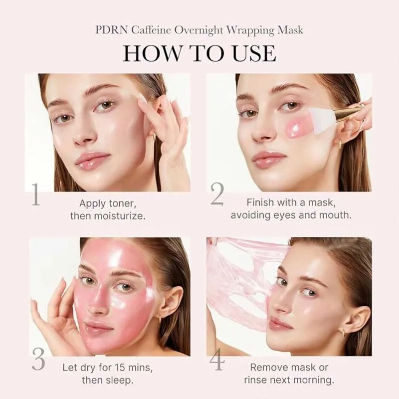 ماسک شب پیدیآران و کافئین مدیکیوب مدل PDRN Pink Caffeine Wrapping Mask