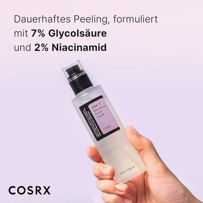 پاور لیکویید رفع جوش سرسفید کوزارکس مدل COSRX AHA 7 Whitehead Power Liquid لایهبردار تخصصی و روشنکننده پوست