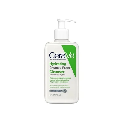 شوینده کرم فوم سراوی مدل Hydrating Cream To Foam Cleanser مخصوص پوست نرمال تا خشک