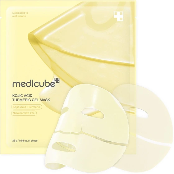 ماسک ورقه ای ژله ای کوجیک اسید و زردچوبه مدی کیوب medicube Kojic Acid Turmeric Brightening Gold Jelly Gel Mask - تصویر 3