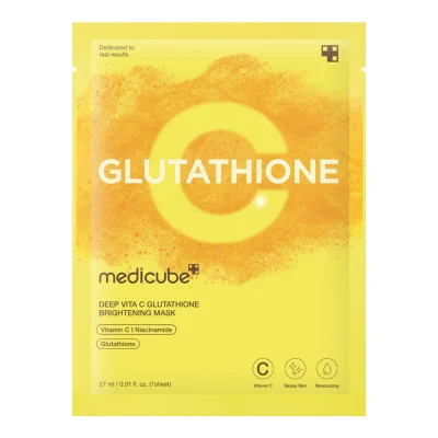 ماسک نقابی درخشان‌کننده گلوتاتیون و نیاسینامید مدی کیوب (Medicube)
