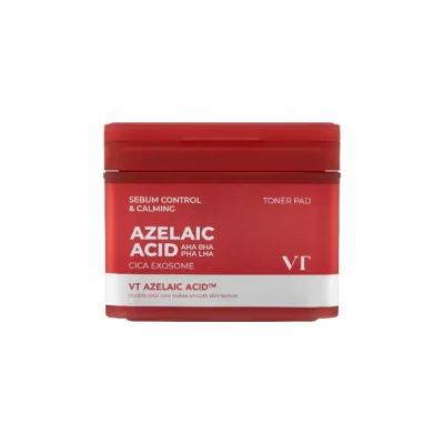 پد اسید آزلائیک وی تی 60 عددی VT Azelaic Acid Cica Exosome Toner Pad
