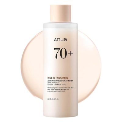تونر روشن کننده و آبرسان برنج آنوا مدل Rice 70 Glow Milky Toner