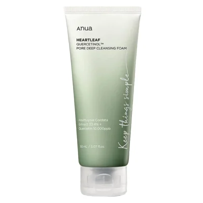 فوم شستشوی عمیق منافذ هارتلیف و کوئرستینول آنوا (Anua Heartleaf Quercetinol Pore Deep Cleansing Foam)