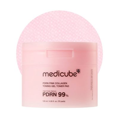 تونر پد PDRN و کلاژن سالمون مدی کیوب مدل Salmon DNA PDRN Pink Collagen Jelly Pad
