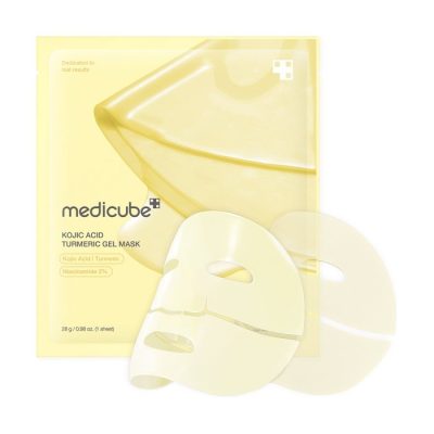ماسک ورقه ای ژله ای کوجیک اسید و زردچوبه مدی کیوب medicube Kojic Acid Turmeric Brightening Gold Jelly Gel Mask