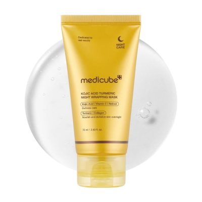 ماسک شب پیل آف کوجیک اسید و زردچوبه مدی کیوب medicube Kojic Acid Turmeric Overnight Wrapping Peel Off Mask
