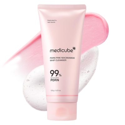 شوینده و ماسک تصفیهکننده مدی کیوب مدل PDRN Marshmallow Whip Cleanser