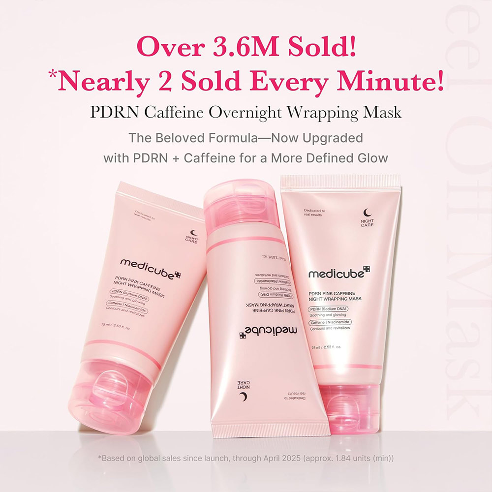 ماسک شب پیدیآران و کافئین مدیکیوب مدل PDRN Pink Caffeine Wrapping Mask - تصویر 4