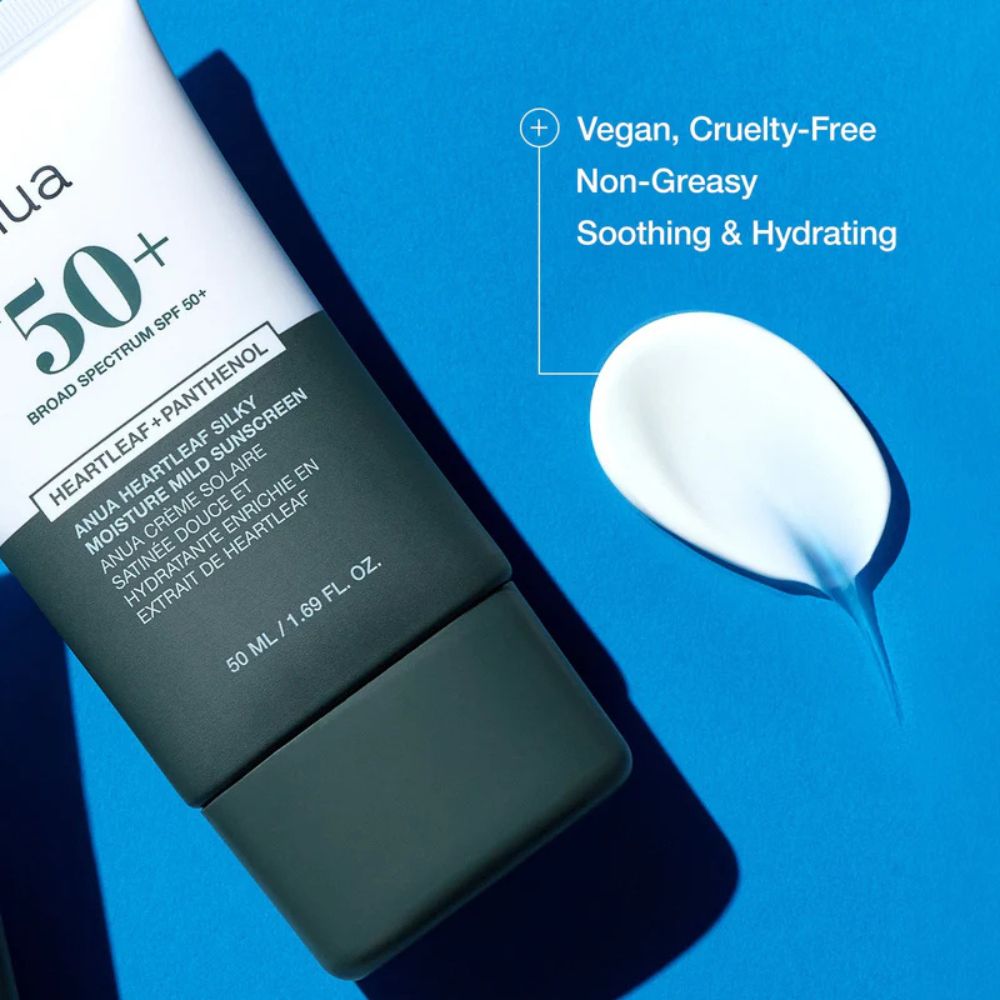 ضدآفتاب مرطوب کننده و تسکین دهنده آنوا Anua Heartleaf Silky Moisture Mild Sunscreen SPF 50+ - تصویر 3