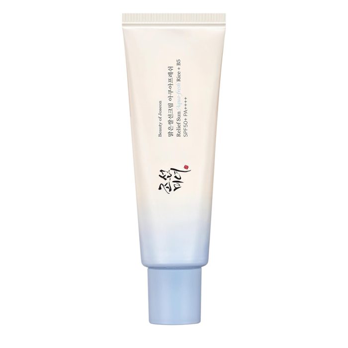ضد آفتاب آکوا فرش برنج و پنتنول بیوتی آف جوسان مدل Relief Sun Aqua Fresh Rice + B5 SPF50+ PA++++