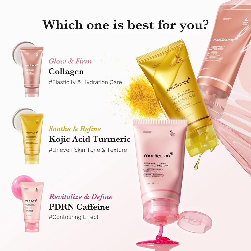 ماسک شب پیدیآران و کافئین مدیکیوب مدل PDRN Pink Caffeine Wrapping Mask - تصویر 5