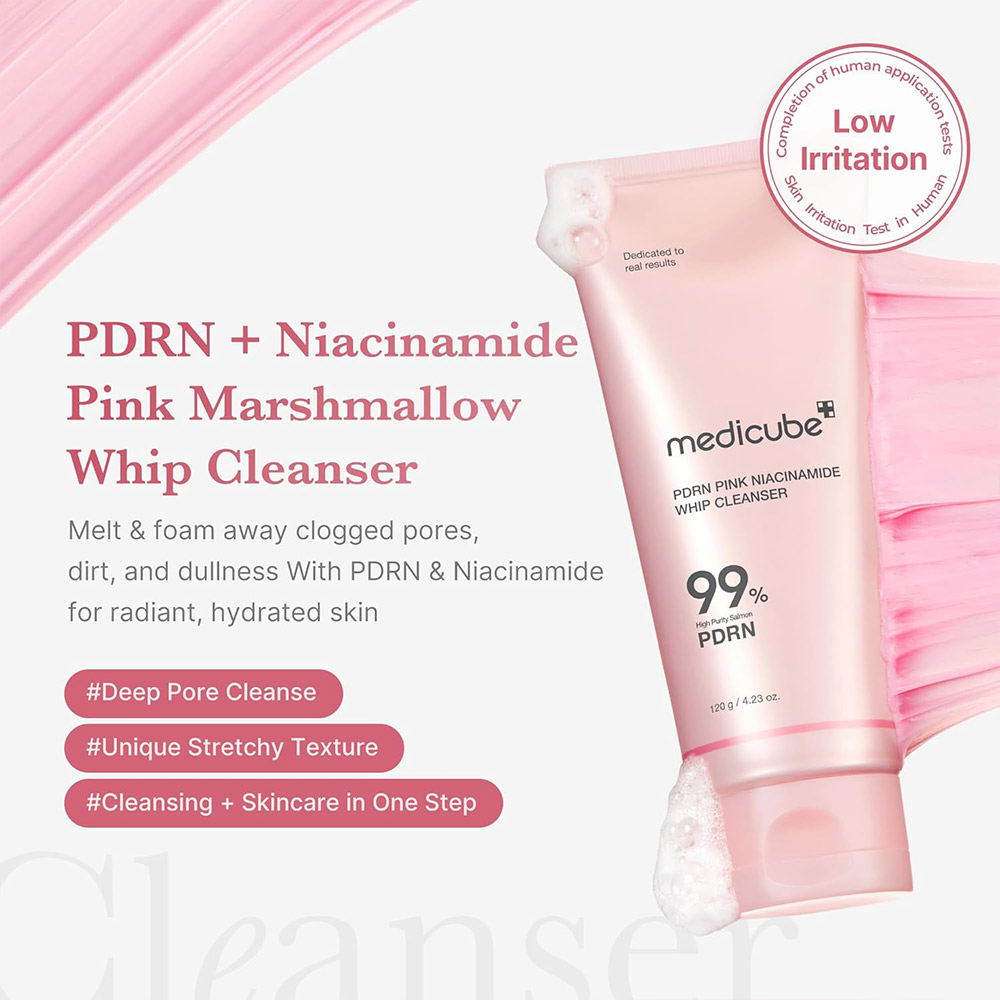 شوینده و ماسک تصفیهکننده مدی کیوب مدل PDRN Marshmallow Whip Cleanser - تصویر 4