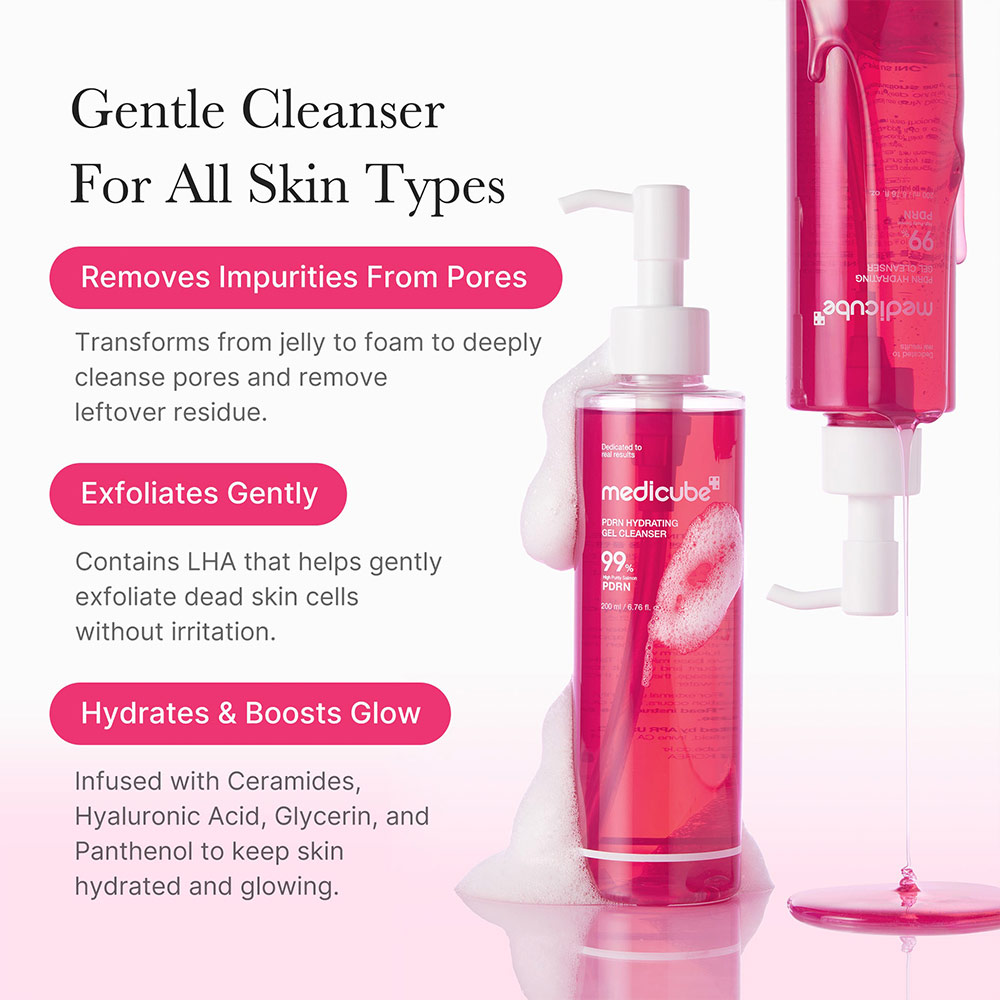 شوینده ژلی پیدیآران مدیکیوب مدل PDRN Pink Gel Cleanser - تصویر 3