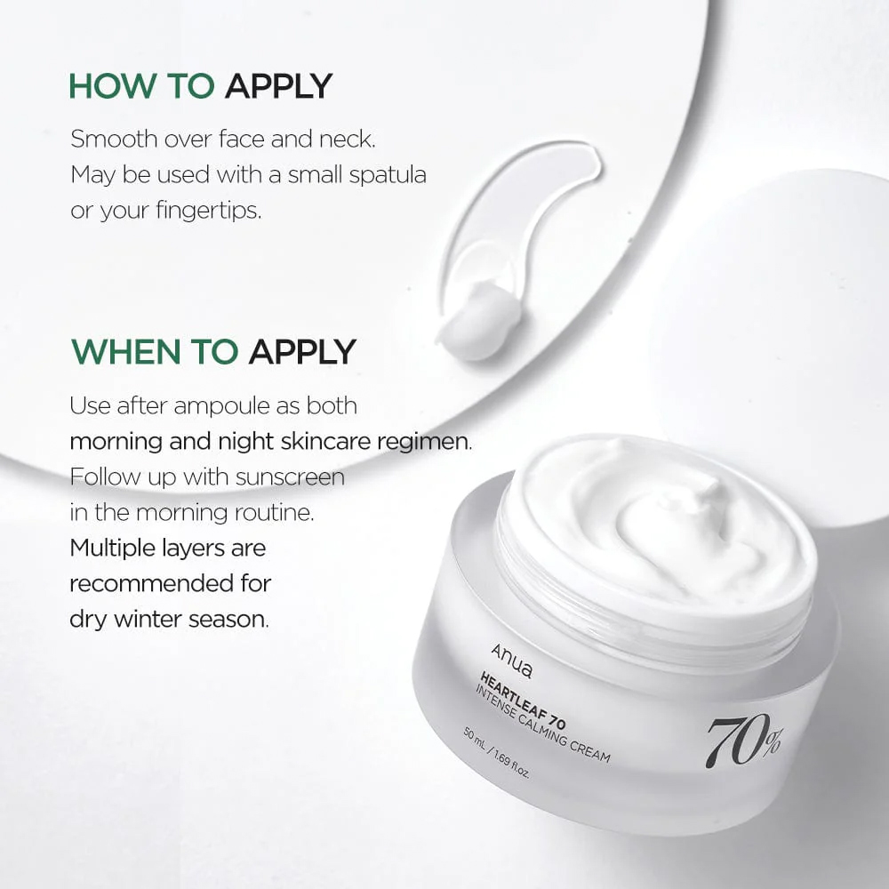 کرم مرطوبکننده و تسکیندهنده اینتنس ۷۰٪ هارتلیف آنوا (Anua Heartleaf 70% Intense Calming Cream) - تصویر 3