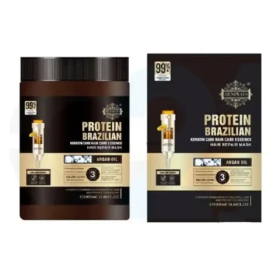 ماسک مو پروتئین و کراتینه برزیلی هنی ویز Heniways Brazilian Protein Hair Mask حجم ۱۰۰۰ میلی لیتر