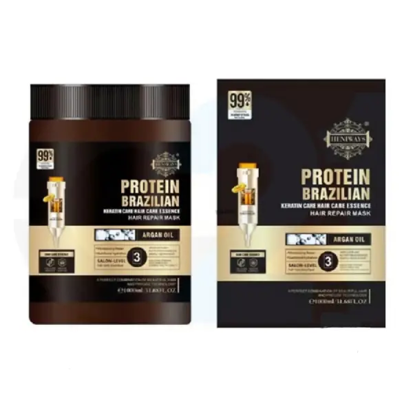ماسک مو پروتئین و کراتینه برزیلی هنی ویز Heniways Brazilian Protein Hair Mask حجم ۱۰۰۰ میلی لیتر
