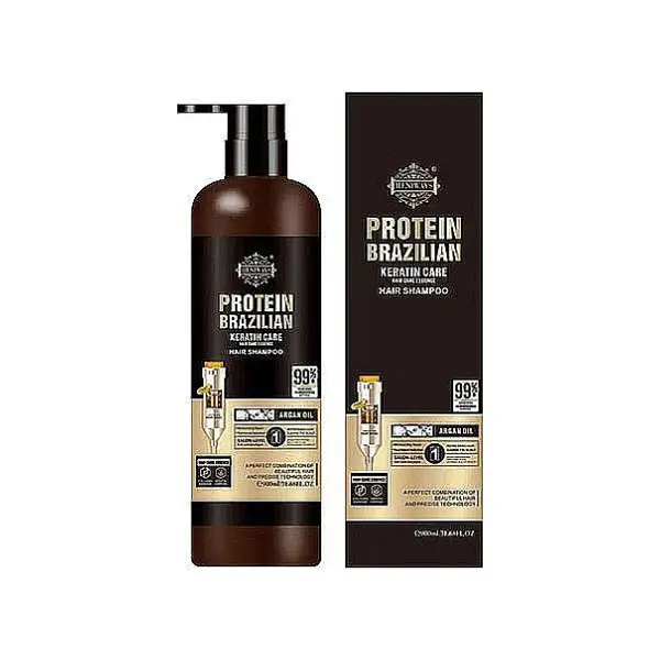 شامپو پروتئین و کراتینه برزیلی هنی ویز Heniways Brazilian Protein Shampoo حجم ۹۰۰ میلی لیتر