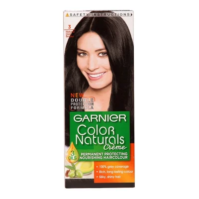 کیت رنگ موی گارنیر شماره 3 قهوهای تیره Color Naturals با پوشش کامل موهای سفید