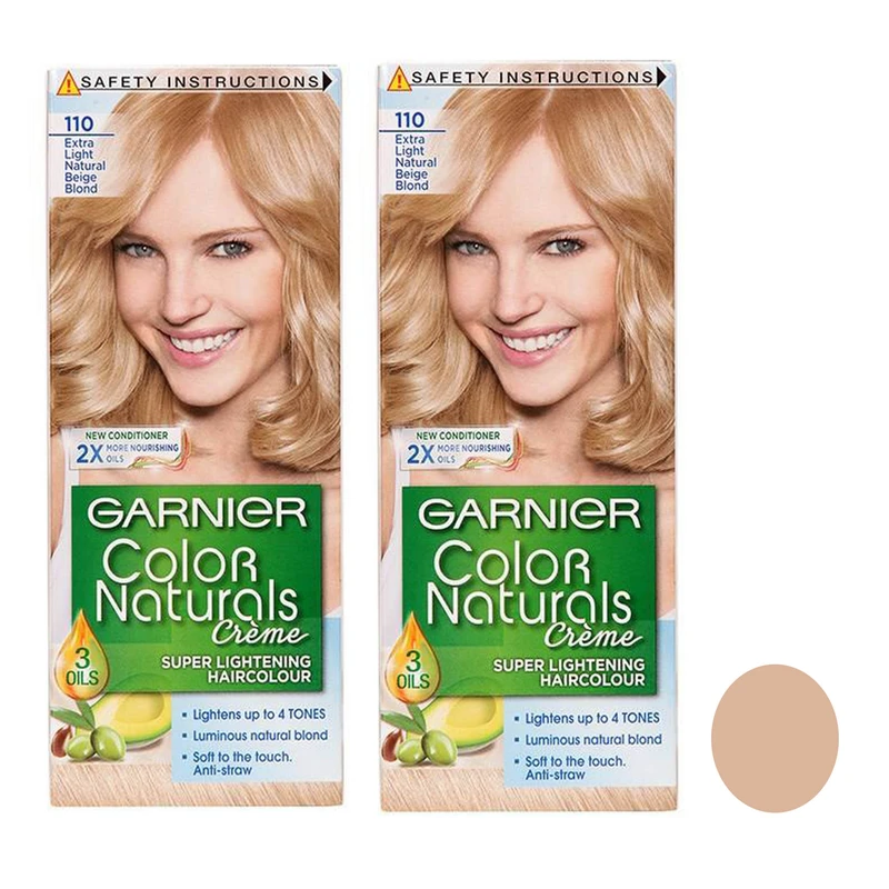 کیت رنگ موی گارنیر شماره 110 بلوند طبیعی خیلی روشن Color Naturals با ماندگاری بالا