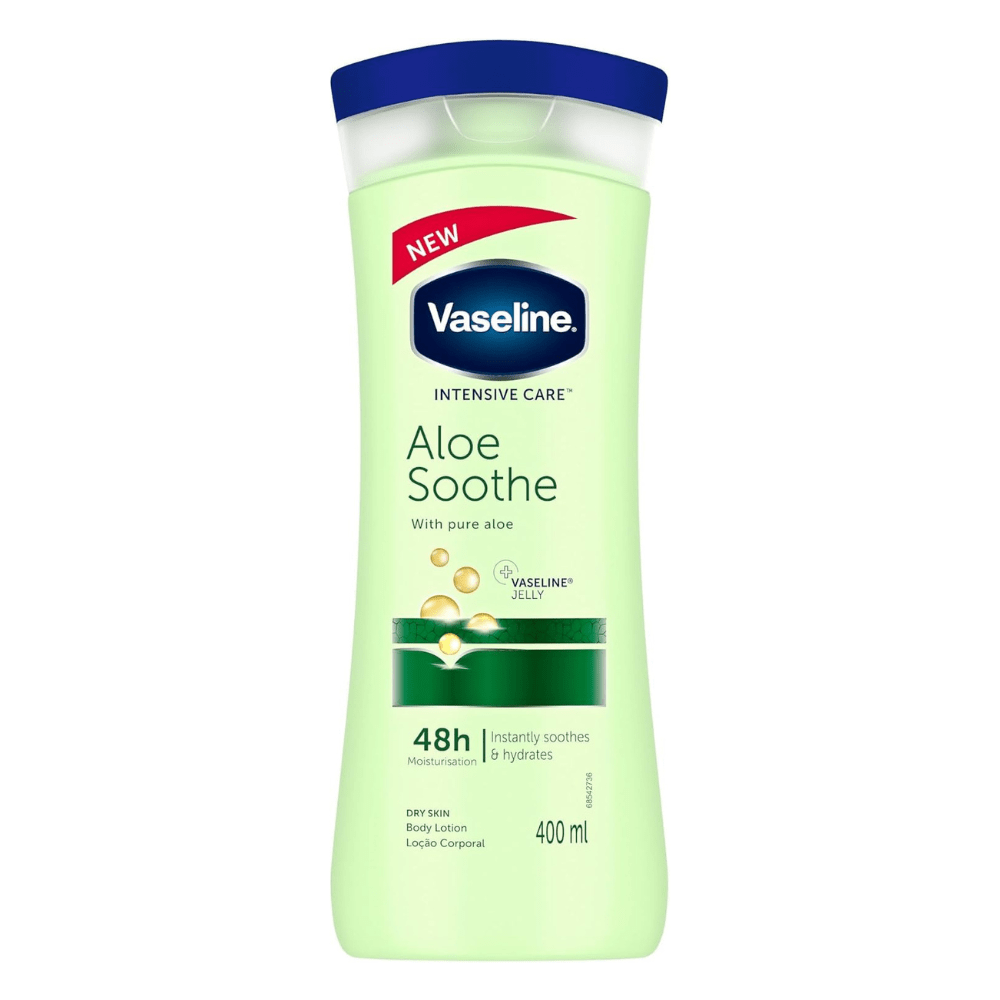 لوسیون بدن آلوئهورا وازلین مدل Aloe Soothe حجم 400 میلیلیتر | مرطوبکننده و تسکیندهنده پوست