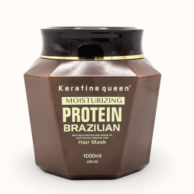 ماسک مو پروتئین مرطوب کننده آرگان کراتین کویین Keratin Queen بدون سولفات حجم ۱۰۰۰ میلی لیتر