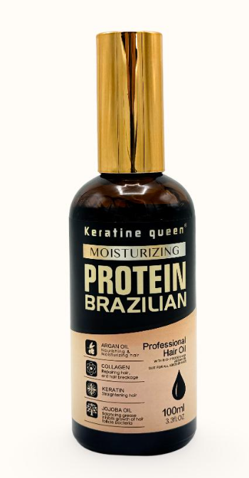 روغن مو آرگان پروتئین برزیلین کراتین کویین Keratin Queen حجم ۱۰۰ میلی لیتر