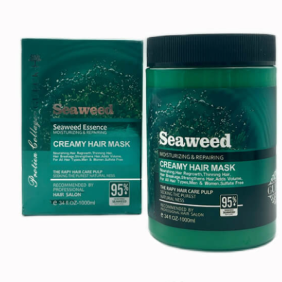 ماسک مو جلبک دریایی Seaweed بدون سولفات مناسب انواع مو حجم 1000 میلی لیتر