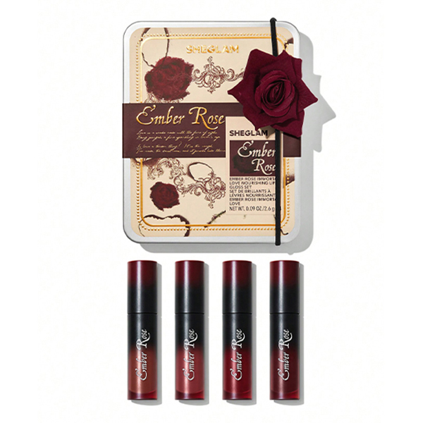 پک برق لب 4 عددی شیگلم مدل Ember Rose Love Nourishing Lip Gloss Pack