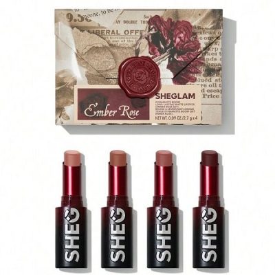 پک رژ لب جامد 4 عددی شیگلم مدل Ember Rose Long Lasting Matte Lipstick