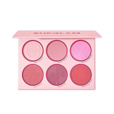 پالت رژگونه 6 رنگ شیگلم مدل Floral Flush Blush Palette
