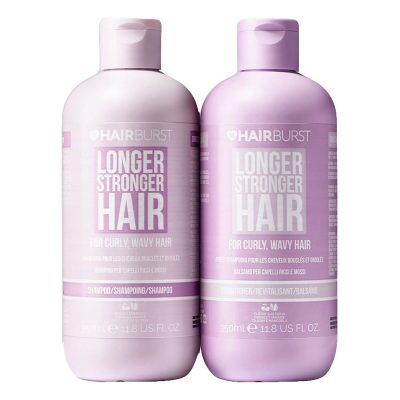 ست شامپو و نرم کننده موهای فر و مجعد هیربرست Hairburst حجم 350 میلیلیتر | ضد ریزش، بدون سولفات، آبرسان و ضد وز