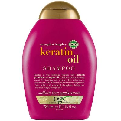 شامپو روغن کراتین او جی ایکس Strength & Length مناسب موهای ضعیف و مستعد موخوره حجم 385 میل