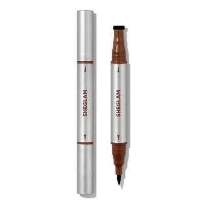 خط چشم قهوه ای دوسر استامپی ضد آب شیگلم مدل Wing It Waterproof Liner Duo حجم 1 میل