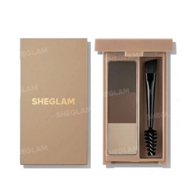 پالت سایه ابرو سه رنگ شیگلم مدل Buff Brow Palette به همراه براش دو سر و آینه