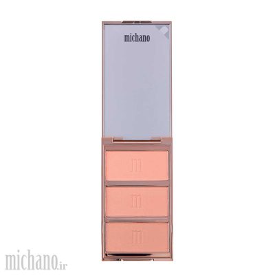 پالت رژگونه 3 رنگ شماره 440 میچانو MICHANO Blush Palette با رنگ‌های هماهنگ، بافت مخملی و جلوه طبیعی