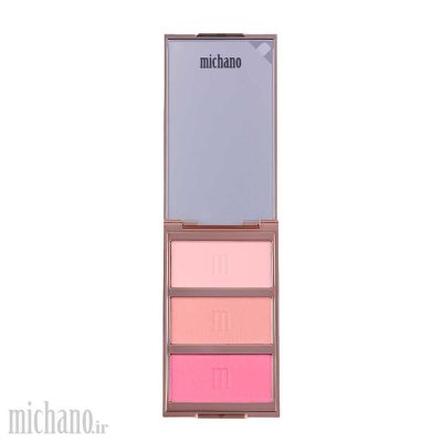 پالت رژگونه 3 رنگ شماره 420 میچانو MICHANO Blush Palette با بافت مخملی و ماندگاری بالا