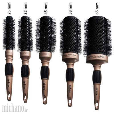 برس پیچ (گرد) نسوز میچانو MICHANO Round Hair Brush برس سشوار حرفه‌ای برای براشینگ و حالت‌دهی مو