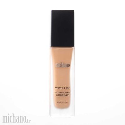 کرم پودر میچانو مدل VELVET LAST FOUNDATION با فینیش مخملی مات و ماندگاری 16 ساعته