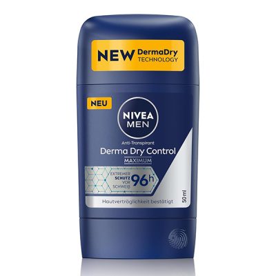مام صابونی مردانه نیوا مدل Derma Dry Control Maximum حجم 50 میل با ماندگاری 96 ساعت